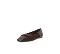 ECCO Women's Margot Origami Ballerina Ballet Flat, Mocha Suede, 11-11.5