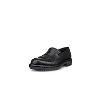 ECCO Women's Oslo Brogue Penny Loafer, Black, 7-7.5