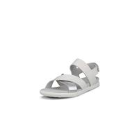 ECCO Women's Samara Flat Sandal, White/Pure Silver, 5/5.5 UK