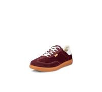 ECCO Womens Soft 11 Lace Up, Dark Ruby Suede/Bright White, 9-9.5