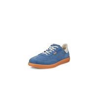 ECCO Womens Soft 11 Lace Up, Federal Blue Suede/Bright White, 7-7.5
