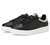 ECCO Women's Soft 60 Court Sneaker, Black/Pure White Gold, 3.5/4 UK