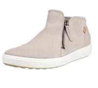 ECCO Women's Soft 7 Side Zip Bootie Sneaker, Grey Rose Nubuck, 8-8.5