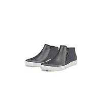 Ecco Women's Soft 7 Side Zip Bootie Sneaker Silver Metallic/Magnet Nubuck Size 9-9.5