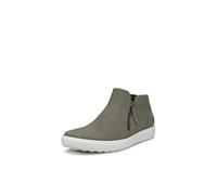 ECCO Women's Soft 7 Side Zip Bootie Sneaker, Smokey Olive Nubuck, 7-7.5