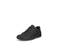 ECCO Women's Soft 7 Side Zip Lace Sneaker, Black/Black, 2.5/3 UK