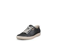 ECCO Women's Soft 7 Sneaker, Silver Metallic Suede, 6-6.5