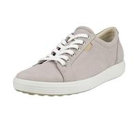 Ecco Soft 7 Contrast Nubuck Leather Lace Up Trainers Grey Womens UK 4 - 9