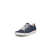 Ecco Shoes Soft 7 Ladies Womens Marine Blue Soft Leather Shoes Trainers Size 4.5