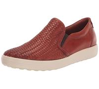 ECCO Womens Soft 7 Woven Slip on Sneaker, Cognac, 7-7.5