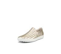 ECCO Women's Soft 7 Woven Slip on 2.0 Sneaker, Pure White Gold, 5/5.5 UK