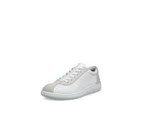 Ecco Soft Zero Leather Women's Lace Up Trainers - White Shadow White - Size:UK 8-8.5