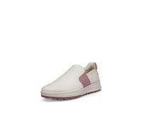 ECCO Women's Street Vibe Waterproof Slip on Golf Shoe, Limestone/Blush, 4-4.5