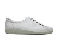 ECCO Soft 2.0 White Leather Womens lacing shoes 206503-01007 in a Plain Leather in Size 38