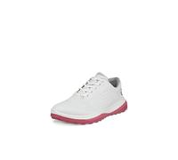 ECCO Womens W LT1 Lace Waterproof Golf Shoes - White/Bubblegum - UK 6