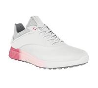ECCO Womens W S-Three Leather Golf Shoes - White/Bubblegum - UK 7.5