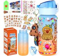 EccoCove Decorate Your Own Water Bottle Kids - Capybara Gift for 5 6 7 8 9 Girls Birthday Present Capybara Water Bottle for Girls Arts and Crafts Gifts for Girl Birthday Gifts