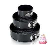 ECCOGREAT 10cm+18cm+23cm Non-Stick Cheesecake Pan Springform Cake Pan Set, Leakproof Moule a Gateau Round Cake Pan, Removable Bottom Quick Release Latch Moulds for Birthday Cake