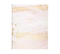 Eccolo Large Lined Journal Notebook, Hardbound Cover, Writing Journal, 256 Ruled White Pages, Ribbon Bookmark, Lay Flat, Desk Size for Work or School, Gold Foil Marble (Pink, 8x10 inches)