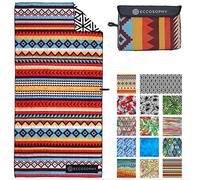 ECCOSOPHY Microfiber Beach Towel for Adults - Oversized Travel Beach Towels with Pouch - 71x35 inch Quick Dry Pool Towels - Large Sand Free Beach Towels (Cancun)