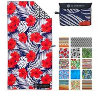 ECCOSOPHY Microfiber Beach Towel for Adults - Oversized Travel Beach Towels with Pouch - 71x35 inch Quick Dry Pool Towels - Large Sand Free Beach Towels (Fiji)