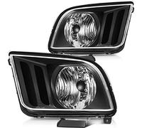 ECCPP Headlight Assembly Pair For Ford For Mustang 2005-2009 Black Housing Clear Lens Driver and Passenger Side Replacement Headlights