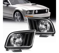 ECCPP Headlight Assembly Pair For Ford For Mustang 2005-2009 Black Housing Clear Lens Driver and Passenger Side Replacement Headlights