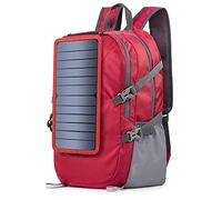 ECEEN Solar Backpack Foldable Hiking Daypack With 5V Power Supply, Redcolor, S, Packable