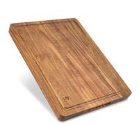 ECENCE Acacia Wooden Chopping Board - Premium Cutting Board for Kitchen with Juice Groove and Side Handles, Double-Sided for Cutting & Serving, 40x30x3cm