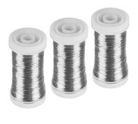 ECENCE Florist Wire - 3x60m (165yrd) Craft and Myrtle Wire, Colour Silver - for Wreath Making and Floral Arrangements