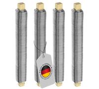 ECENCE Florist Wire for wreath making galvanised 4x 38,28 Yards 22 Gauge Floristry Wires Flexible Craft Paddle Wire for Wreath Making Colour Silver