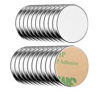 ECENCE Neodymium Disc Magnets - Self Adhesive - Round - NiCuNi Coated - 0.39x0.06inch - Pack of 20
