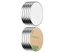 ECENCE Neodymium Disc Magnets - Self Adhesive - Round - NiCuNi Coated - 1.26x0.08inch - Pack of 10