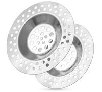 ECENCE Set of 2 Sink Strainer Stainless Steel - 2.76inch Drain Cover, Shower Drain Cover, Hair trap for Bathtub and Kitchen Sink, Hair Catcher for Shower Drain
