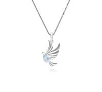 ECFEW™ Creator Blue Topaz Dove Pendant Necklace in Sterling Silver