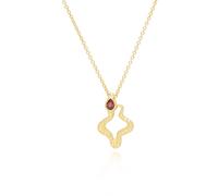 ECFEW™ Garnet Snake Pendant Necklace in Gold Plated Sterling Silver