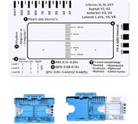 ECG 7 Step Ruler,ECG Ruler Plastic Ruler Measuring Tool, Transparent EKG Calipers Measuring Tool,Portable ECG Assessment Tool EKG Card,Easy-to-Carry ECG Ruler, Follow a 7 Step Plan (1 Pcs)