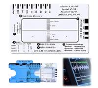 ECG 7 Step Ruler,Plastic Ruler Measuring Tool for ECG/EKG Interpretation,ECG Ruler Follow a 7 Step Plan,Transparent ECG Ruler/Card,Scribing Tool,Straight Edge,Ruler Set,ECG Card with Storage Case
