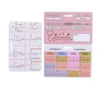ECG Badge Card - Nurse Badge Reference Cards, ECG Interpretation, 3 x ECG Reference Guide Heart Lab Value for Him ICU Telemetry Rn Clinical Nursing Accessories, multicoloured, 9x6cm, See description