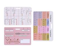 ECG Badge Reference - 9x6cm Nursing Badge Card, 3 Pack EKG Cheat Sheet, Heart Ruler Strip, PVC Medical Accessory | Nurse Work For ICU Telemetry ER Clinical Lab Values