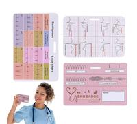 ECG Card - Quick ECG Short Interpretation Cardiac Reference Book 3-Piece Set for Clinic Telemetry Nursing Staff Work Room