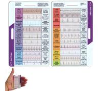 ECG/EKG Rhythm Pocket Card,Double Sided Design EKG Rhythm Interpretation Badge Card,ECG Cards Guide Rhythm Cheat Sheet,ECG Rate Pocket Cards EKG Calipers for Nurses, EKG Techs, Students (2 Pcs)