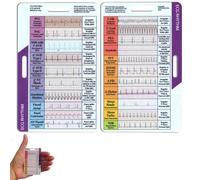 ECG/EKG Rhythm Pocket Card, Double Sided Design EKG Rhythm Interpretation Badge Card ECG Rate Pocket Cards EKG Calipers,Nursing Cheat Sheet,for Nurses, EKG Techs, Students (1)