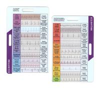 ECG/EKG Rhythm Pocket Card,ECG Ruler 7 Step,ECG Pocket Card,Double Sided ECG/EKG Rhythm Calipers Pocket Card,ECG Rate Pocket Cards for Nurse,7 Step Ruler Card Interpretation,Nurse Accessories for Work