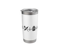 ECG Heartbeat Graphic Cake Baking Pastry Biscuit Bakery Stainless Steel Insulated Tumbler