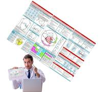 Ecg Pocket Card, Ekg Pocket Guide, Double-sided Tri-fold Pockets Ekg Rhythm Analysis Reference Cards, E-k-g Calipers For Nurses For Hospital Use Home Care Nursing Schoo
