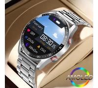 ECG+PPG Bluetooth Call Smart Watch Men Laser Health Blood Pressure Fitnes Sports Watches Man Sports Waterproof Smartwatch+Box steel strip silver