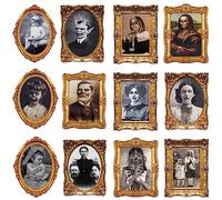 ECGER Halloween Decorations Indoor Scary 3d Changing Face Pictures, Moving Portrait Frame Decor, for Horror Party Ghost Castle Haunted House Home Decoration (12 Pieces)