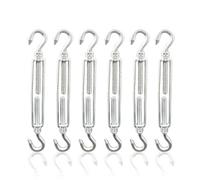 Ecginmay 6Pcs M6 Hook and Hook Turnbuckles for Cables Wire Rope Tension Stainless Steel 304 Turnbuckle Heavy Duty Turn Buckle for Shade Sail Cable Wire Tent Fence Rope