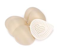 Ech.Apr 3 Pairs Bra Pads Inserts, Latex Bras Inserts Removable Bra Cups Inserts Sewing for Bikini Tops Swimsuits Sport Bra, Beige, XL (36D/38A/38B/38C)